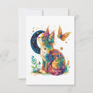 Cat Graphic With Cute Kitty Animal Face For Pet Lo Thank You Card