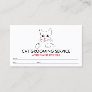 Cat Green eyes Appointment reminder Business Card
