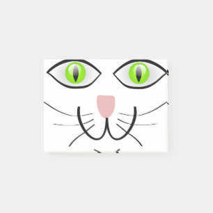 Cat Green Eyes Happy Animal Pet Funny Smiling Post-it Notes