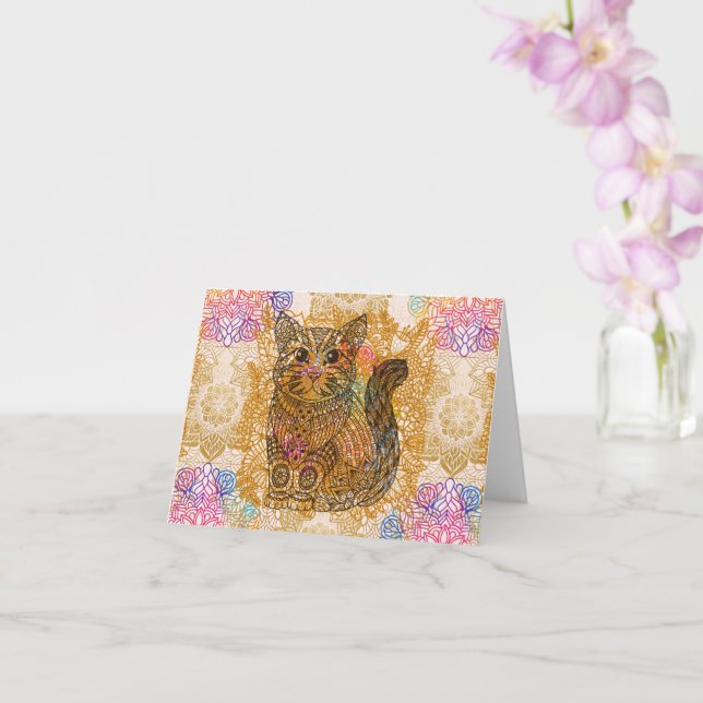 Cat Greeting Card (Orchid)