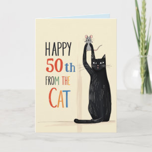 Cat greeting card Birthday Black Cat