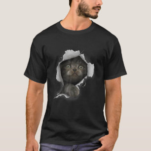 Cat Grey Cat Cat Torn Cloth Kitten T-Shirt