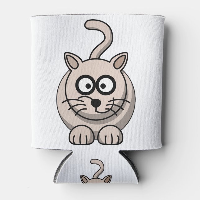 Cat Grey Panther Feline Wildcat Albino Predator Can Cooler (Front)