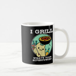 Cat Grilling Superpower Camping Bbq Funny Coffee Mug