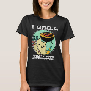 Cat Grilling Superpower Camping Bbq Funny T-Shirt