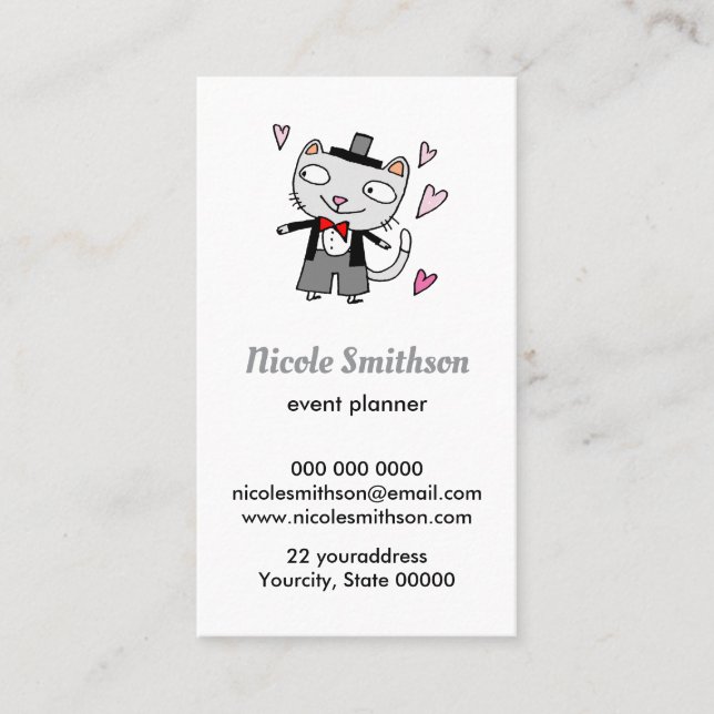  cat groom doodle business card (Front)