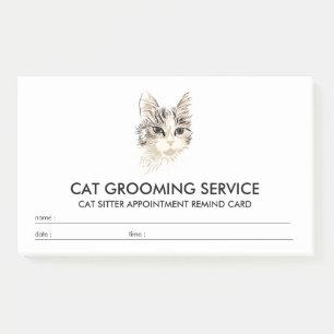 Cat Groomer Pet Sitter Kitten Logo Post-it Notes