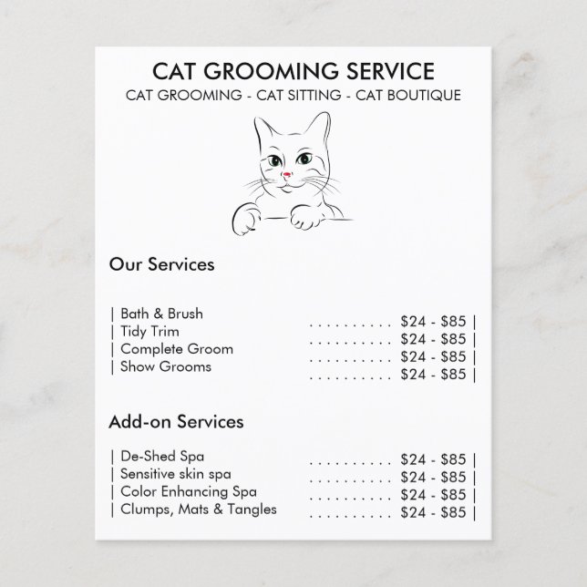 Cat grooming service modern flyer (Front)