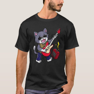 Cat Guitar Rocker Music T-Shirt