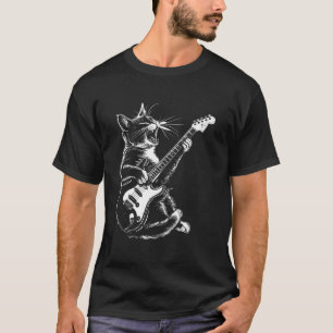 Cat Guitarist Guitar - British Shorthair Dad Mum T-Shirt