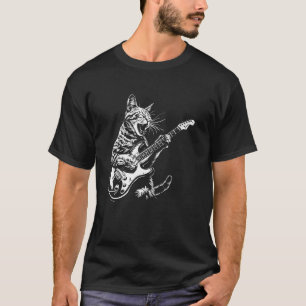 Cat Guitarist Guitar - Ocicat Dad Mum T-Shirt