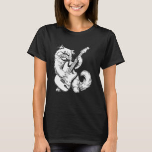 Cat Guitarist Guitar - Persian Dad Mum T-Shirt