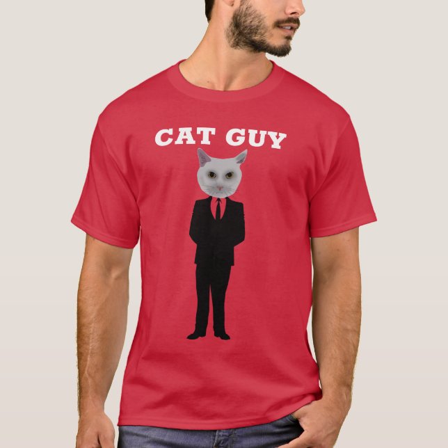 CAT GUY (CAT WEARING BUSINESS SUIT) T-SHIRTS TEES (Front)