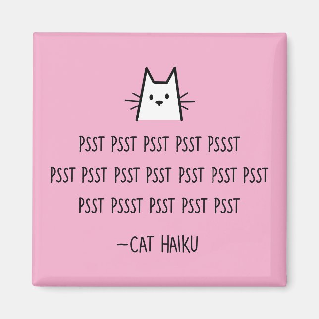 Cat Haiku Square Magnet (Front)