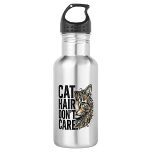 Cat Hair Don’t Care Vintage Engraving Cat Shirt De 532 Ml Water Bottle