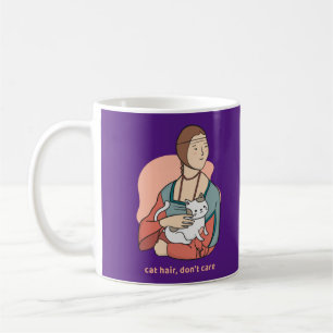 Cat hair don't care cute Leonardo girl parody Cof Coffee Mug