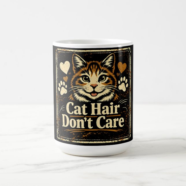 Cat Hair Don't Care – Feline Owner Humour Coffee Mug (Center)
