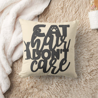 Cat Hair Don't Care Kitty Cushion