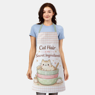 Cat Hair is My Secret Ingredient Kawaii Pastel Apron