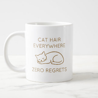 Cat hair zero regrets large coffee mug