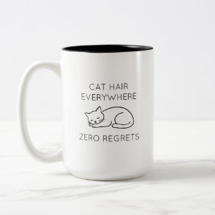 Cat hair zero regrets Two-Tone coffee mug