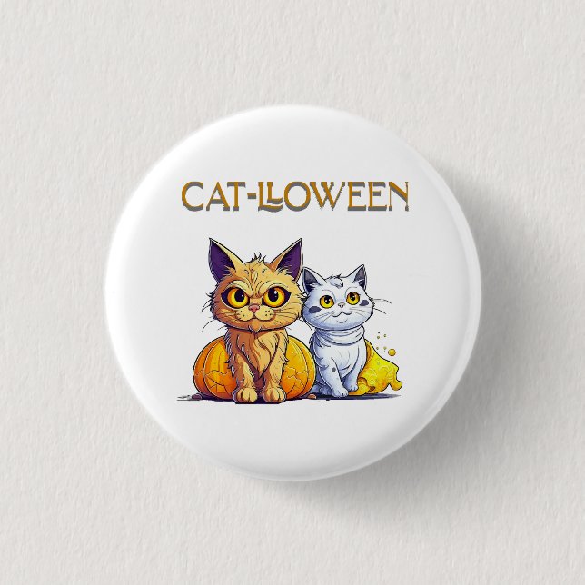 Cat Halloween  3 Cm Round Badge (Front)