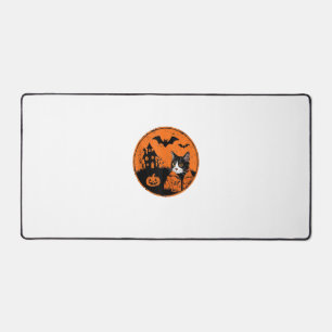Cat Halloween Art 2024 Kitten Cats Men Women Kids Desk Mat