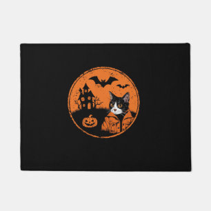 Cat Halloween Art 2024 Kitten Cats Men Women Kids  Doormat