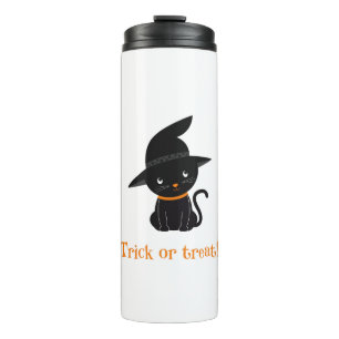 Cat Halloween Black Animal Fantasy October Autumn. Thermal Tumbler
