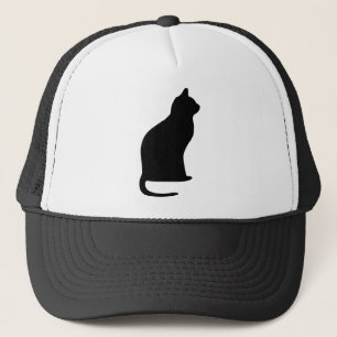 Cat Halloween Black Silhouette Trucker Hat