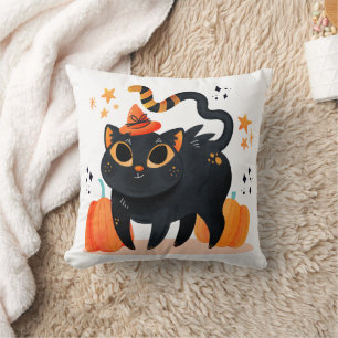 Cat Halloween Charm Cosy Pillow with a Spooky Twis