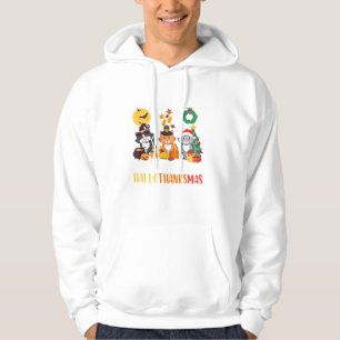Cat Halloween Christmas Happy Hallothanksmas Thank Hoodie
