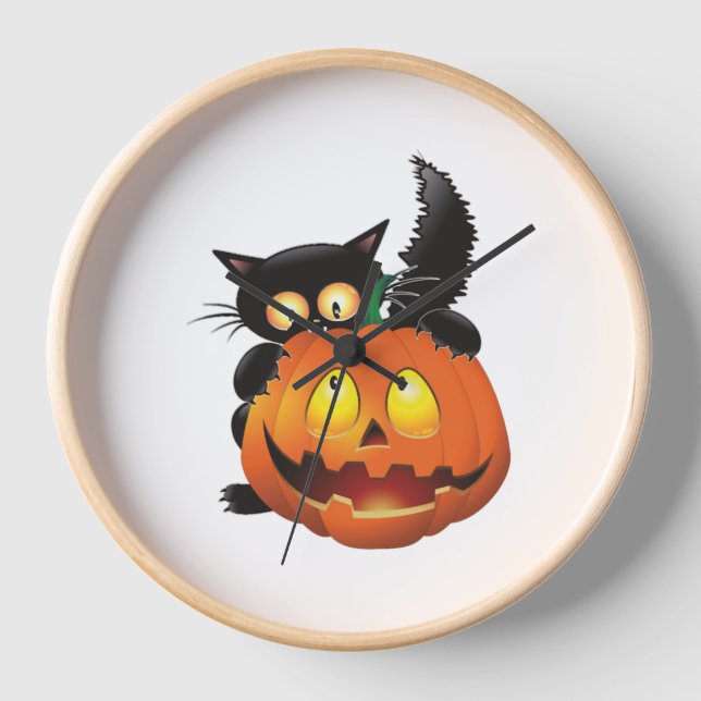 CAT HALLOWEEN    CLOCK (Front)
