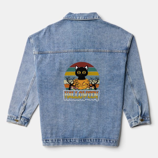 Cat Halloween     Denim Jacket (Back)
