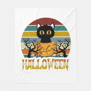 Cat Halloween Fleece Blanket