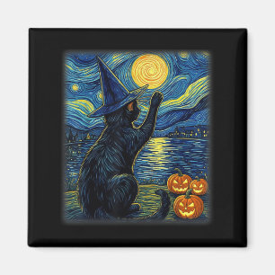 Cat Halloween Funny Black Cats Lover For Men Women Magnet