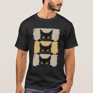 Cat Halloween Grumpy Black Kitten Cat Mum T-Shirt