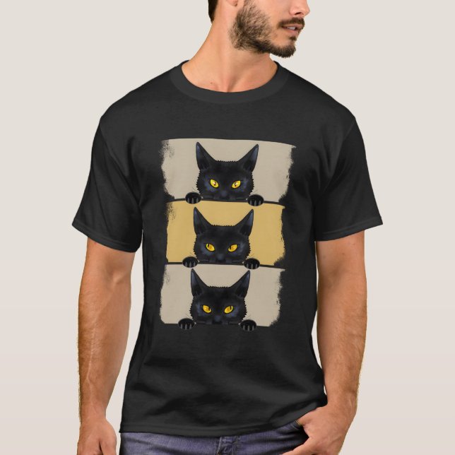 Cat Halloween Grumpy Black Kitten Cat Mum T-Shirt (Front)