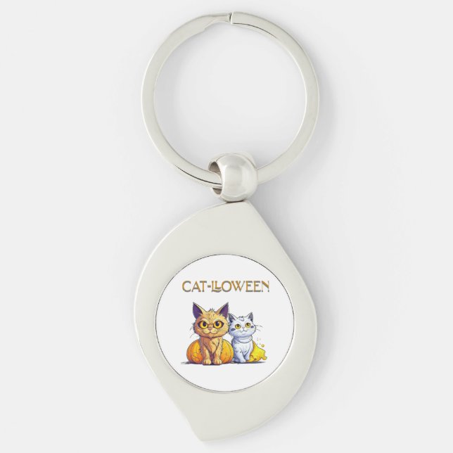Cat Halloween  Key Ring (Front)