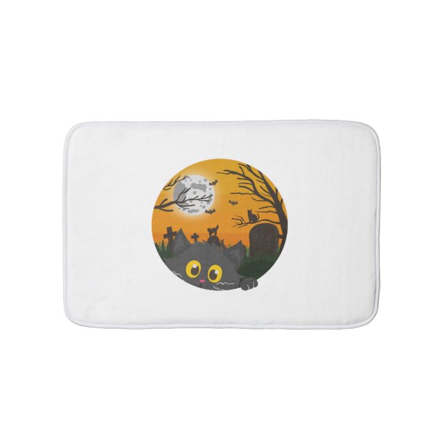 Cat Halloween Kitten Halloween Costume Bath Mat (Front)