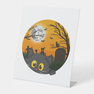 Cat Halloween Kitten Halloween Costume Pedestal Sign