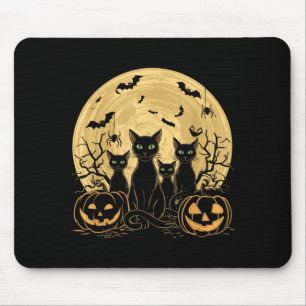 Cat Halloween Moon Mouse Mat