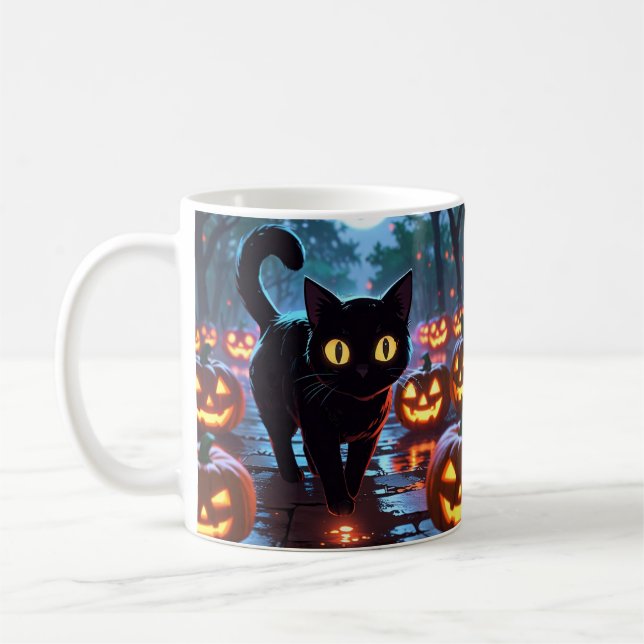 Cat Halloween Mug – Anime Spooky Mug (Left)
