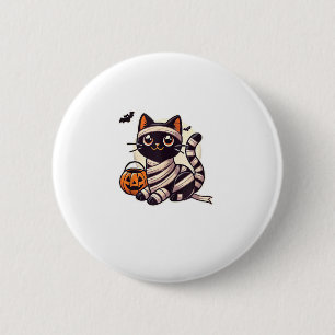 Cat Halloween Mummy Cute Cat Kids  6 Cm Round Badge