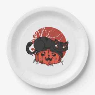 Cat Halloween Paper Plate