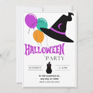 Cat Halloween Party Invitation