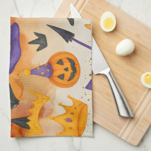 Cat Halloween Party Tea Towel