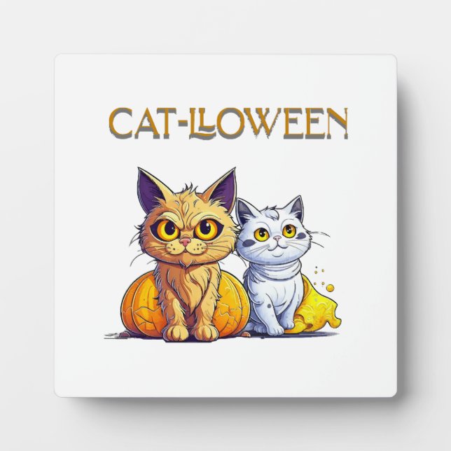 Cat Halloween  Plaque (Front)