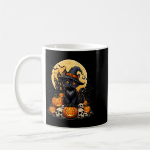 Cat Halloween Pumpkin Black Cat Black Performance Coffee Mug