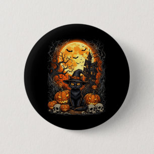 Cat Halloween Pumpkin Black Performance 6 Cm Round Badge
